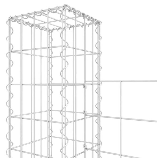 Gabion - Gabion ograde - Gabionska košara U-oblika s 2 stupa 140 x 20 x 200 cm željezna - 140 x 20 x 200 cm 1 140 x 20 x 200 cm