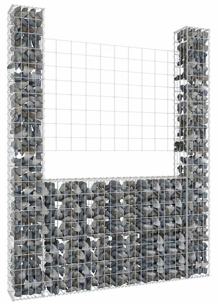 Gabion - Gabion ograde - Gabionska košara U-oblika s 2 stupa 140 x 20 x 200 cm željezna - 140 x 20 x 200 cm 1 140 x 20 x 200 cm