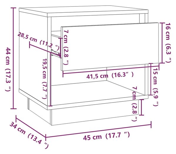 Noćni ormarići 2 kom boja hrasta 45x34x44 cm konstruirano drvo - sonoma hrast 2 Sonoma hrast 2