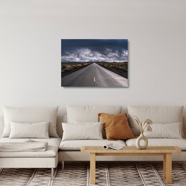 Staklena slika ceste u pustinji (70x50 cm)
