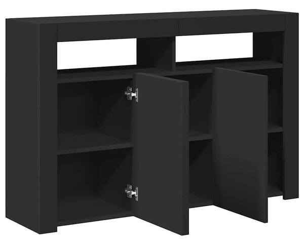 Komoda s LED svjetlima crna 115 5 x 30 x 75 cm - Crna 115.5 x 30 x 75 cm 1 Crna