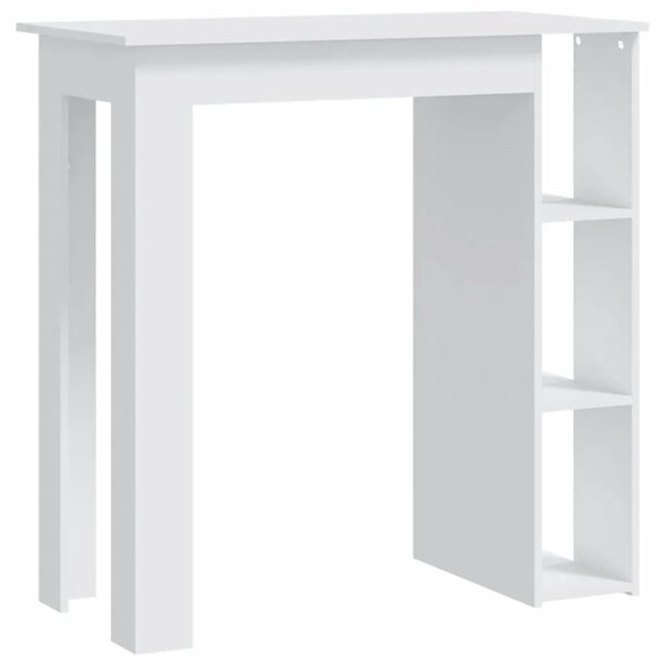 Barski stol s policom bijeli 102x50x103 5 cm konstruirano drvo - Bijela 1 Bijela