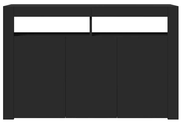Komoda s LED svjetlima crna 115 5 x 30 x 75 cm - Crna 115.5 x 30 x 75 cm 1 Crna