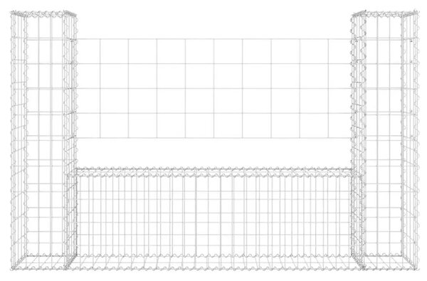 Gabion - Gabion ograde - Gabionska košara U-oblika s 2 stupa 140 x 20 x 100 cm željezna - 140 x 20 x 100 cm 1 140 x 20 x 100 cm