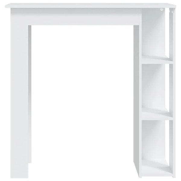 Barski stol s policom bijeli 102x50x103 5 cm konstruirano drvo - Bijela 1 Bijela
