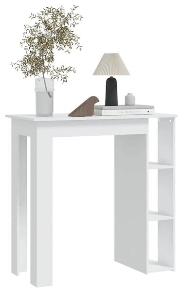 Barski stol s policom bijeli 102x50x103 5 cm konstruirano drvo - Bijela 1 Bijela