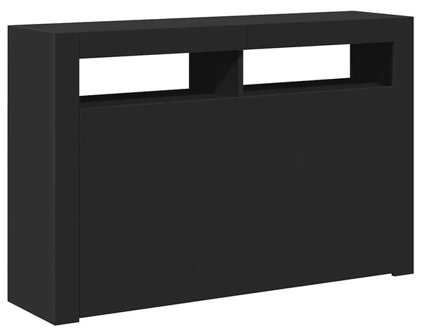 Komoda s LED svjetlima crna 115 5 x 30 x 75 cm - Crna 115.5 x 30 x 75 cm 1 Crna