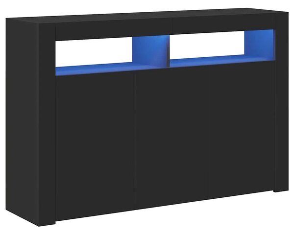Komoda s LED svjetlima crna 115 5 x 30 x 75 cm - Crna 115.5 x 30 x 75 cm 1 Crna