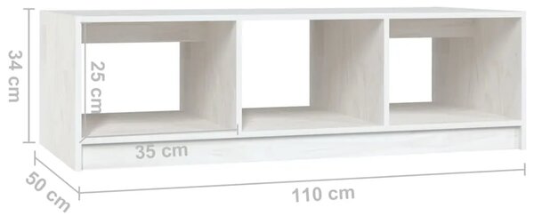 Stolić za kavu bijeli 110 x 50 x 34 cm od masivne borovine - Bijela 1 Bijela
