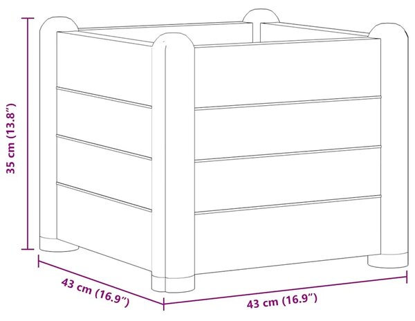 Povišena gredica - Vrtna gredica PP siva boja kamena 43 x 43 x 35 cm - Siva 43 x 43 x 35 cm 1 Siva