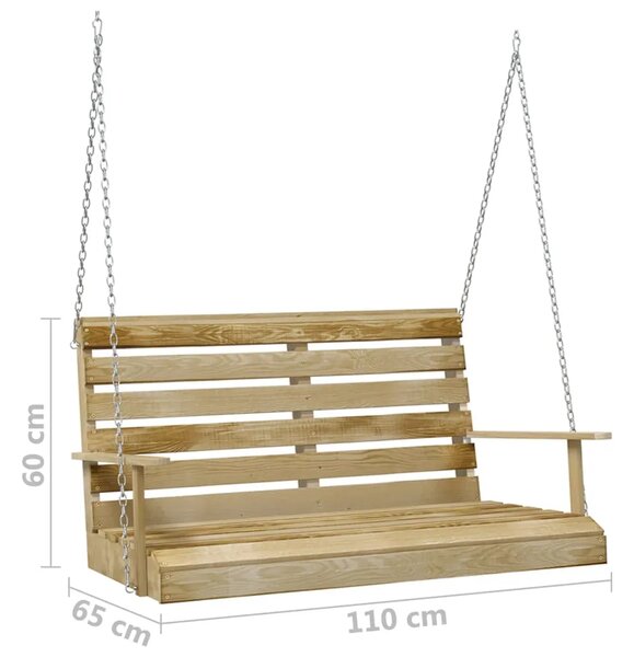 Klupa za ljuljanje 110 cm od impregnirane borovine - 110 x 65 x 60 cm 1 110 x 65 x 60 cm