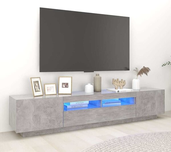 TV ormarić s LED svjetlima siva boja betona 200 x 35 x 40 cm - Beton siva 1 Beton siva