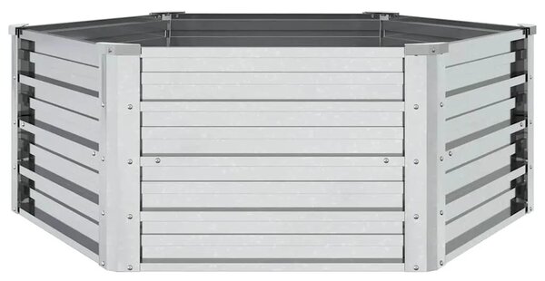 Povišena gredica - Vrtna gredica 129 x 45 cm od pocinčanog čelika srebrna - Srebrno 129 x 129 x 45 cm 1 Srebrno