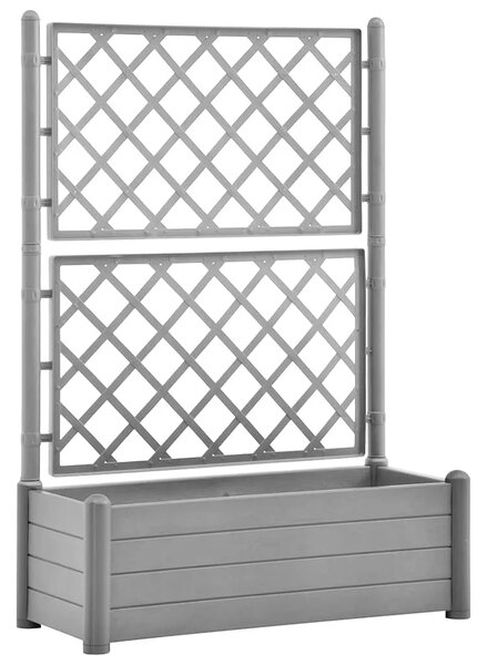 Vrtna sadilica s rešetkom 100 x 43 x 142 cm PP siva boja kamena - Siva 100 x 43 x 142 cm 1 Siva