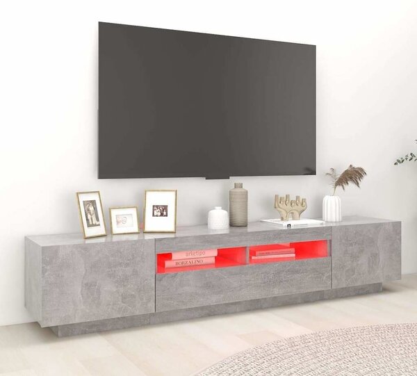 TV ormarić s LED svjetlima siva boja betona 200 x 35 x 40 cm - Beton siva 1 Beton siva