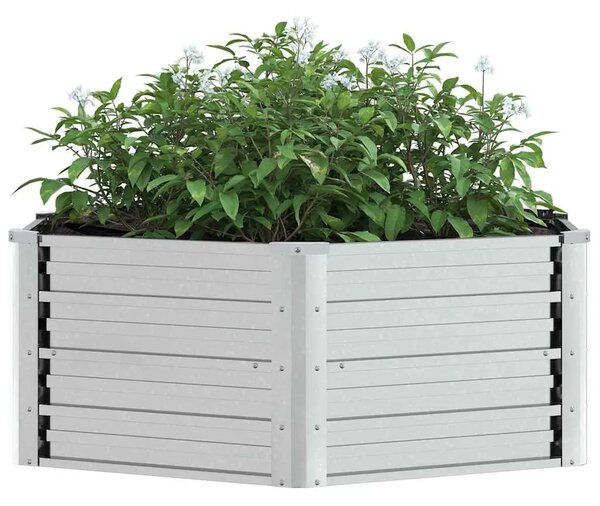 Povišena gredica - Vrtna gredica 129 x 45 cm od pocinčanog čelika srebrna - Srebrno 129 x 129 x 45 cm 1 Srebrno