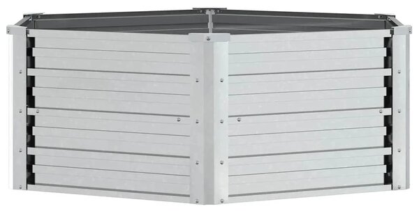 Povišena gredica - Vrtna gredica 129 x 45 cm od pocinčanog čelika srebrna - Srebrno 129 x 129 x 45 cm 1 Srebrno