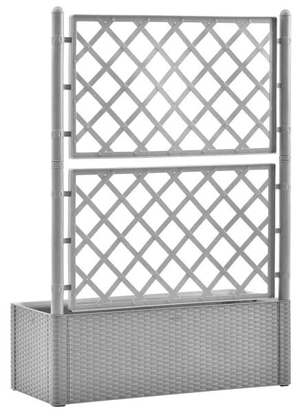 Povišena gredica - Vrtna gredica s rešetkom i samozalijevanjem siva - Siva 100 x 43 x 142 cm 1 1