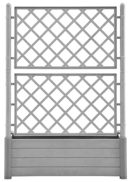 Vrtna sadilica s rešetkom 100 x 43 x 142 cm PP siva boja kamena - Siva 100 x 43 x 142 cm 1 Siva