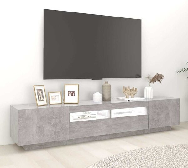 TV ormarić s LED svjetlima siva boja betona 200 x 35 x 40 cm - Beton siva 1 Beton siva
