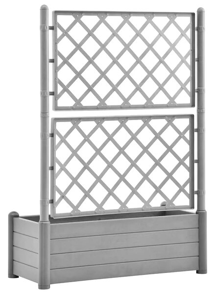 Vrtna sadilica s rešetkom 100 x 43 x 142 cm PP siva boja kamena - Siva 100 x 43 x 142 cm 1 Siva