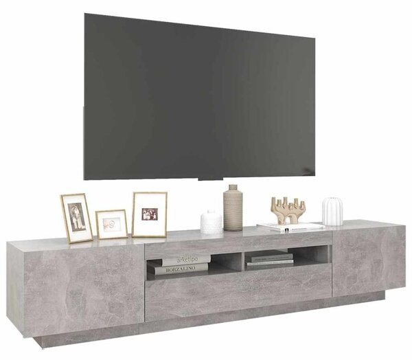 TV ormarić s LED svjetlima siva boja betona 200 x 35 x 40 cm - Beton siva 1 Beton siva