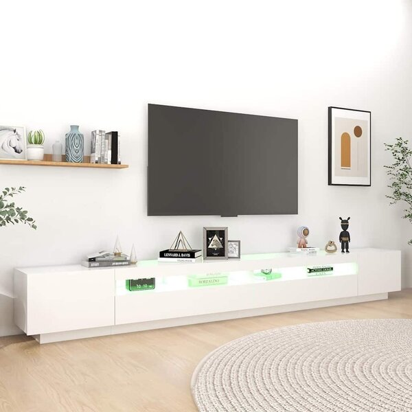 TV ormarić s LED svjetlima bijeli 300 x 35 x 40 cm - Bijela 1 Bijela