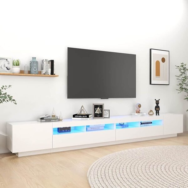 TV ormarić s LED svjetlima bijeli 300 x 35 x 40 cm - Bijela 1 Bijela
