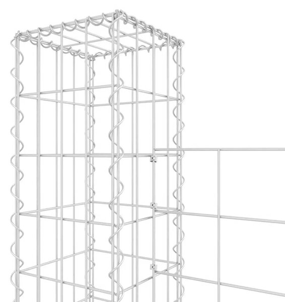 Gabion - Gabion ograde - Gabionska košara U-oblika sa 6 stupova 620x20x150 cm željezna - 620 x 20 x 150 cm 1 620 x 20 x 150 cm