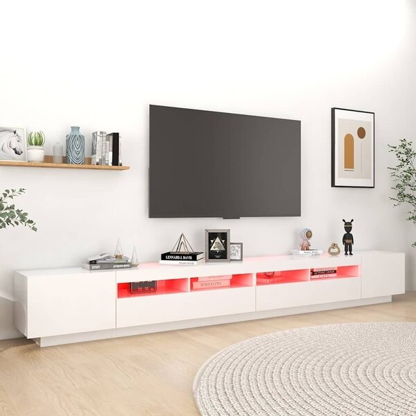 TV ormarić s LED svjetlima bijeli 300 x 35 x 40 cm - Bijela 1 Bijela
