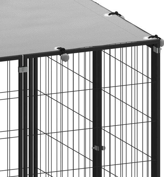 Kavez za pse crni 2 42 m² čelični - Crna 220 x 110 x 110 cm 1 Crna