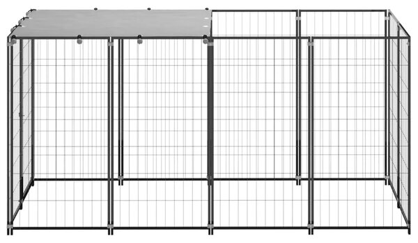 Kavez za pse crni 2 42 m² čelični - Crna 220 x 110 x 110 cm 1 Crna