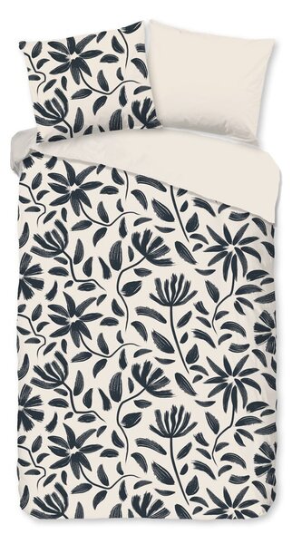 Crna/bež pamučna posteljina za krevet za jednu osobu/za produženi krevet 140x220 cm Emilia – Good Morning