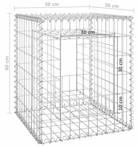 Gabionske stupne košare 2 kom 50 x 50 x 60 cm željezne - 50 x 50 x 60 cm 2 50 x 50 x 60 cm 2