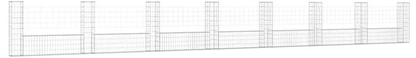 Gabion - Gabion ograde - Gabionska košara U-oblika s 8 stupova 860x20x100 cm željezna - 860 x 20 x 100 cm 1 860 x 20 x 100 cm