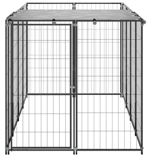 Kavez za pse crni 2 42 m² čelični - Crna 220 x 110 x 110 cm 1 Crna