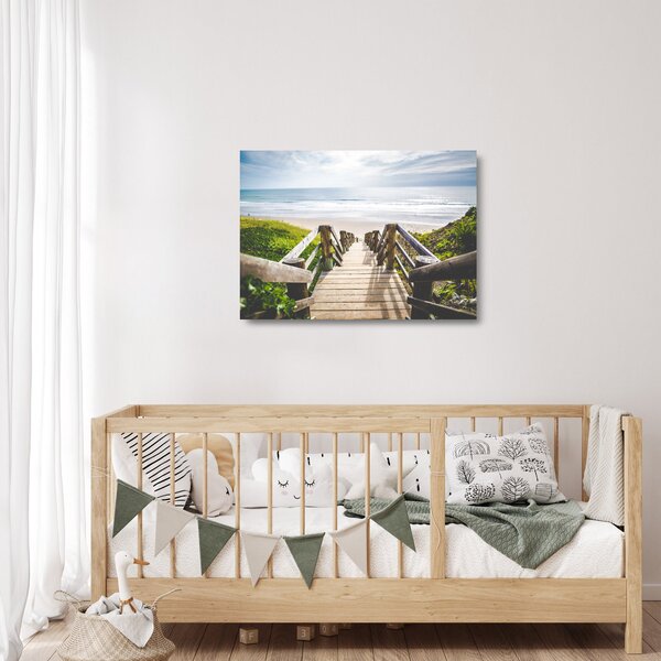 Staklena slika - Ulaz na plažu (70x50 cm)