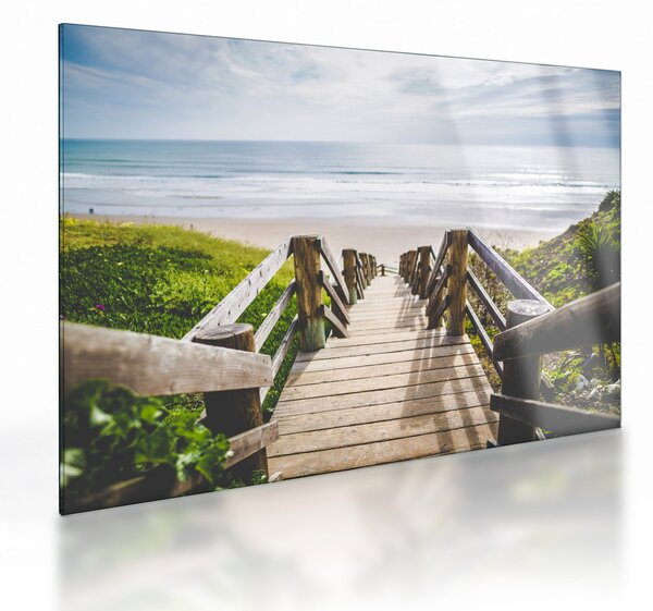 Staklena slika - Ulaz na plažu (70x50 cm)