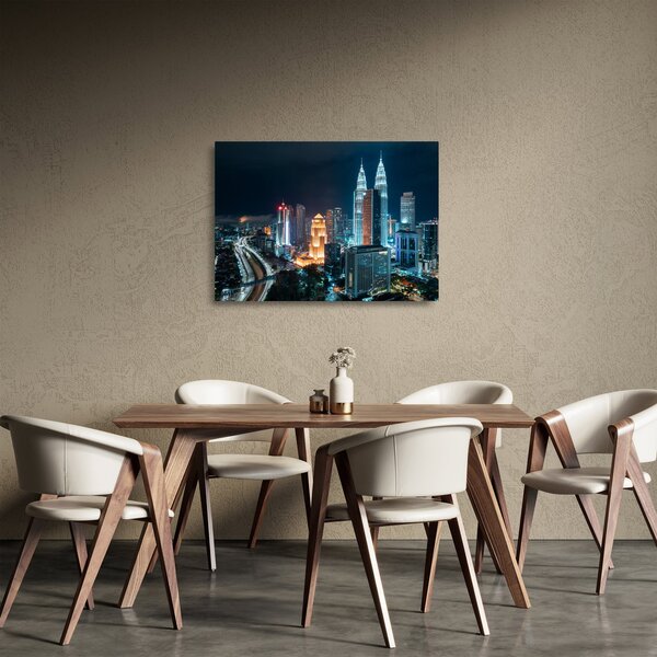 Staklena slika - Noć u Kuala Lumpuru (70x50 cm)