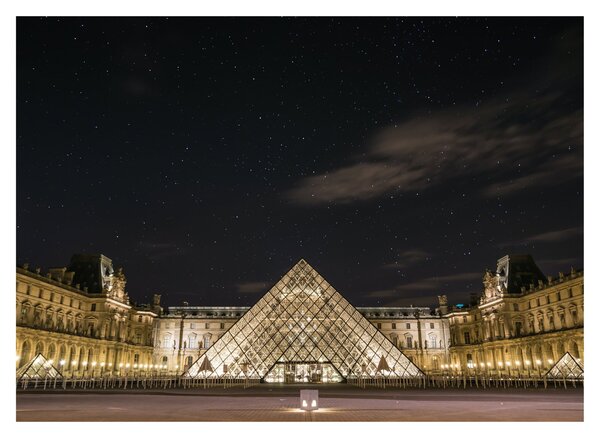 Staklena slika - Louvre noću (70x50 cm)