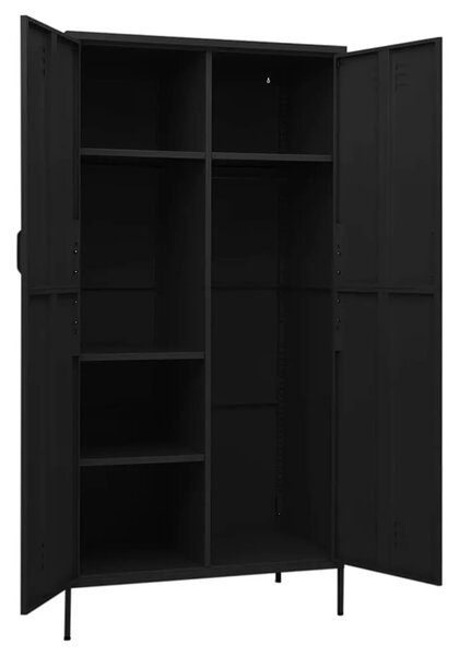 Ormar crni 90 x 50 x 180 cm čelični - Crna 1 1 Crna