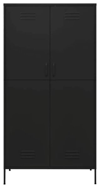 Ormar crni 90 x 50 x 180 cm čelični - Crna 1 1 Crna