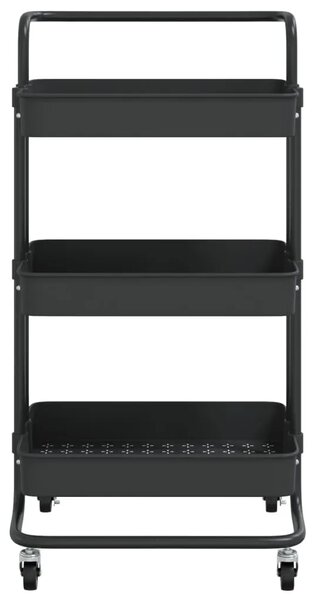 Kuhinjska kolica s 3 razine crna 42x35x85 cm željezo i ABS - Crna Crna