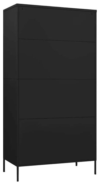 Ormar crni 90 x 50 x 180 cm čelični - Crna 1 1 Crna