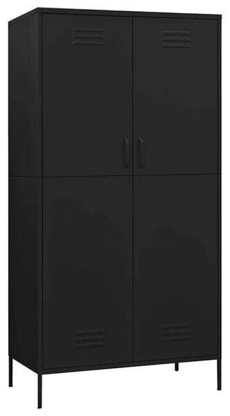 Ormar crni 90 x 50 x 180 cm čelični - Crna 1 1 Crna