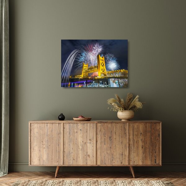 Staklena slika - Doček Nove godine (70x50 cm)