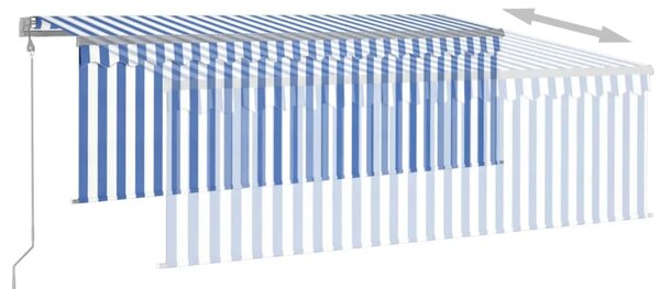 Automatska tenda na uvlačenje s roletom 4 x 3 m plavo-bijela - Plava i bijela 4 x 3 m 1 Plava i bijela
