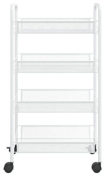 Kuhinjska kolica s 4 razine bijela 46 x 26 x 85 cm željezna - Bijela 46 x 26 x 85 cm Bijela 46 x 26 x 85 cm