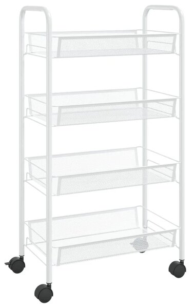 Kuhinjska kolica s 4 razine bijela 46 x 26 x 85 cm željezna - Bijela 46 x 26 x 85 cm Bijela 46 x 26 x 85 cm