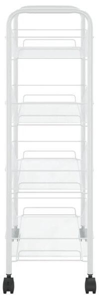 Kuhinjska kolica s 4 razine bijela 46 x 26 x 85 cm željezna - Bijela 46 x 26 x 85 cm Bijela 46 x 26 x 85 cm